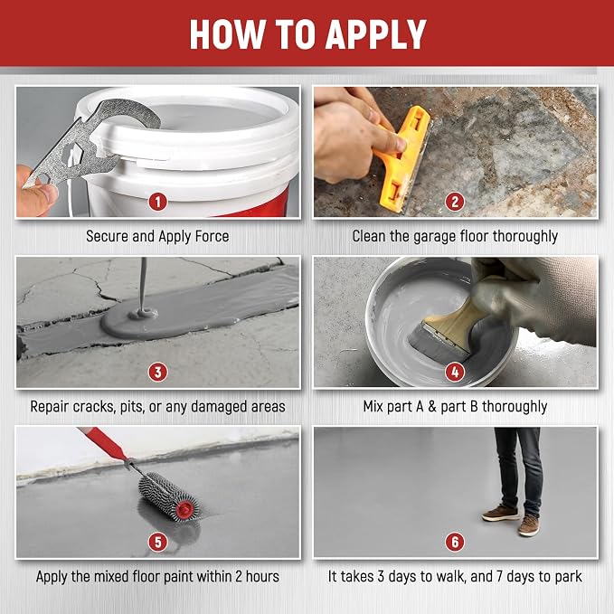 Professional Epoxy Floor and Exterior wall Paint Kit -Red Acrylic Concrete - Image 7