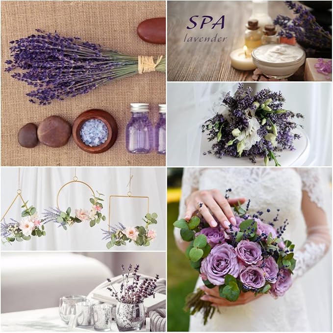 Glicrili Dried Lavender Flowers Real Stems Purple Bouquet - Image 5