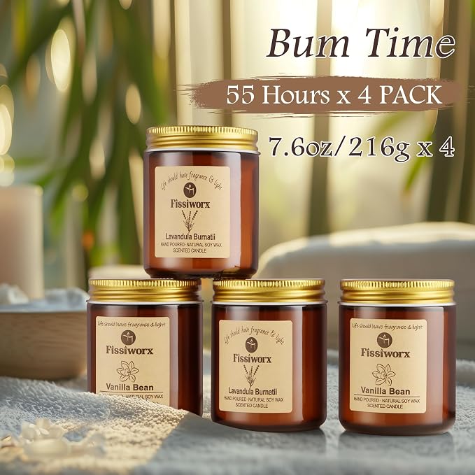 Scented Candle Set 4 Pack, Candle - Image 3