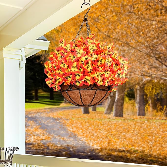 16PCS Artifcial Fall Flowers for Outdoors, No Fade Silk Pansies | Realistic - Image 8