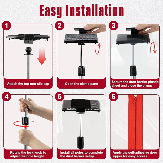 12FT Dust Barrier Poles System - Image 7