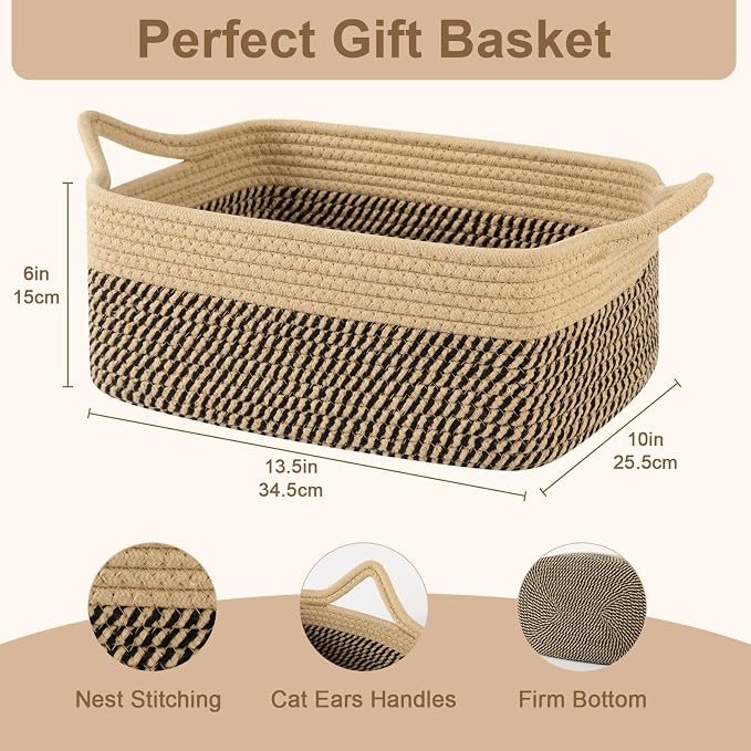 OIAHOMY Woven Basket, Gift Basket Empty - Image 2