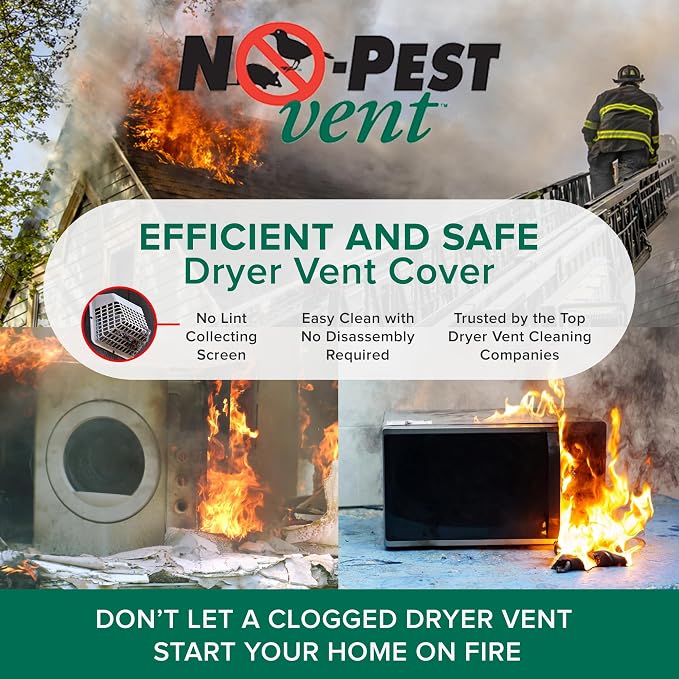 NO-PEST VENT Dual Door Dryer Vent Cover 4 Inch Outdoor, Made in USA, Highest - Image 7