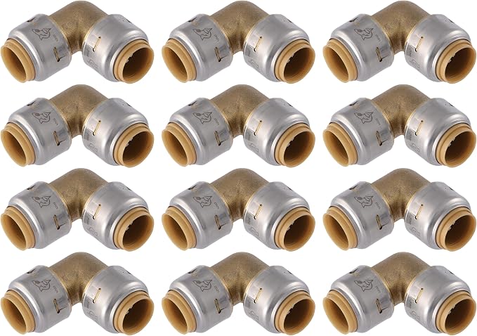 SharkBite Max 1/2 x 1/2 in PTC 90-Degree Elbow, Push-to-Connect Brass Plumbing by SharkBite