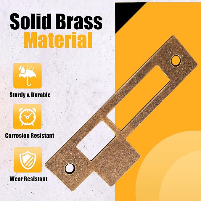 2pcs 4-3/8inch Antique Brass Door Strike Plate Latch - Image 4