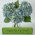 YalzoneMet 3 PCS Light Blue-Green Hydrangea Artificial Flowers 21'' Real Touch by YalzoneMet