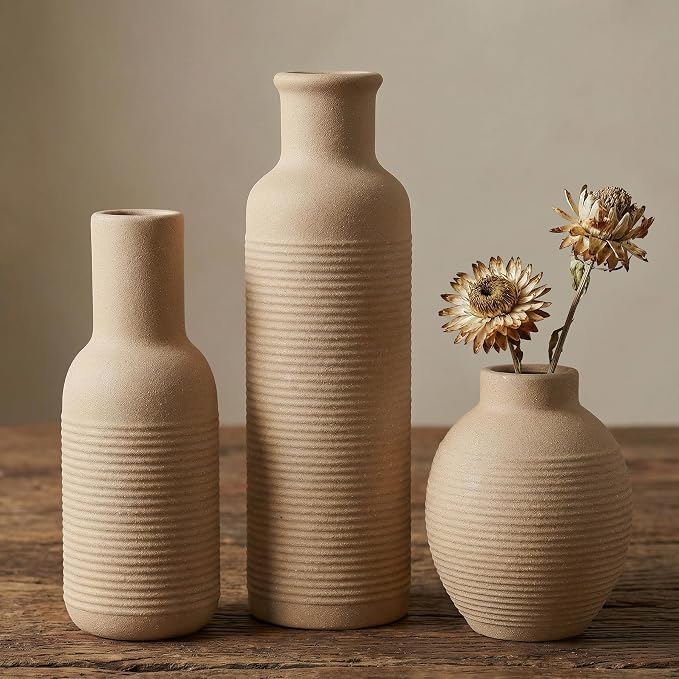 Rustic Farmhouse Vase Set of 3 by CWFutwell