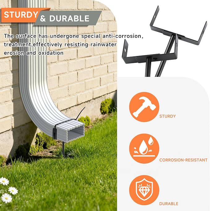 Black Rainwater Downspout Bracket - Image 4