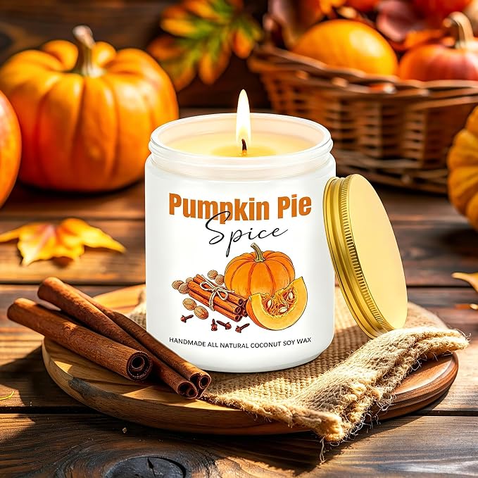 Fall Candles, Pumpkin Cinnamon Spice Candles, Fall Scented Candle Decorations - Image 8