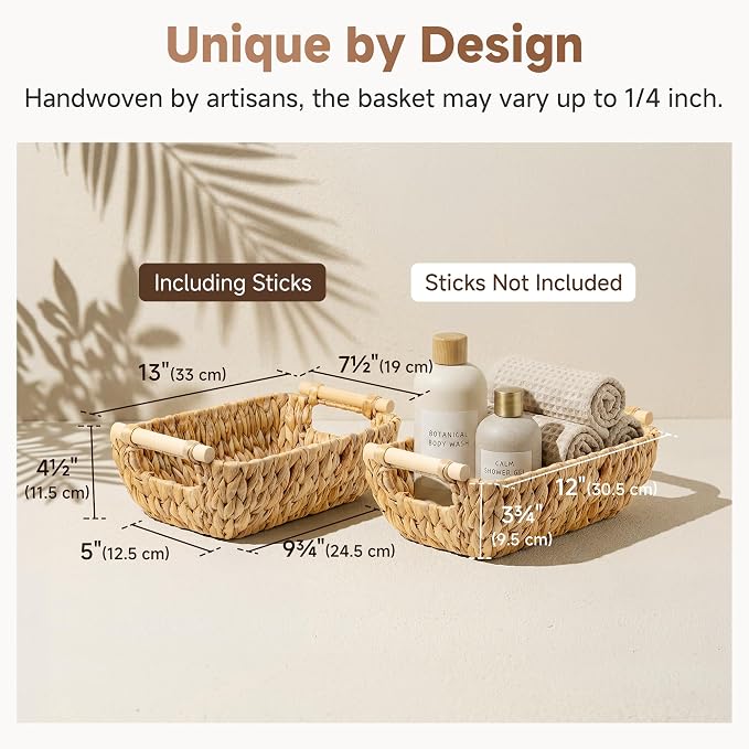 StorageWorks Small Storage Basket, Seagrass Woven Basket - Image 3