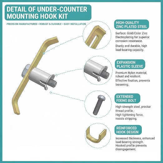 Undermount Sink Clips, Undermount Sink Brackets 10 Pack Kit - Image 3