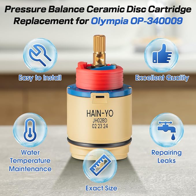 Enhon Pressure Balance Ceramic Disc Cartridge Replacement - Image 3