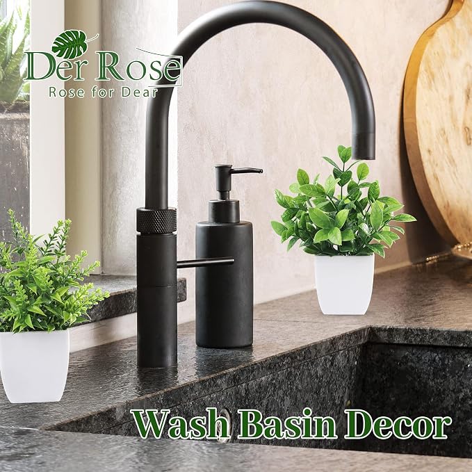 Der Rose 4 Pack Fake Plants, no-care potted greenery, - Image 4
