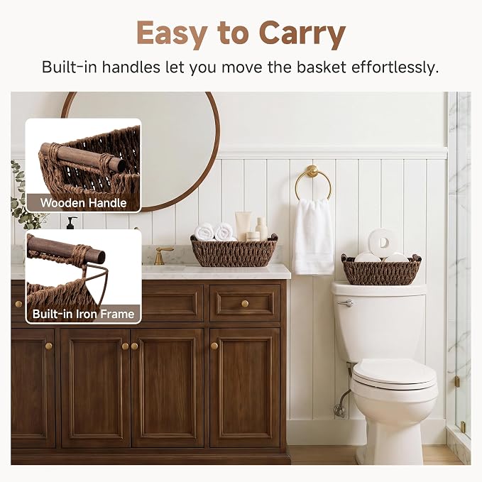 StorageWorks Small Baskets for Organizing, Woven Basket for Shelves | Wicker - Image 4