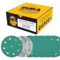 Dura-Gold Premium 120 Grit 5" Green Film Sanding Discs, 9-Hole Pattern by Dura-Gold