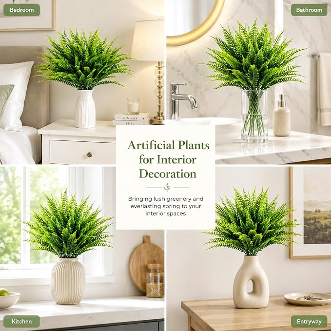 MAQIHAN 20PCS Fake Fern for Outdoor - Image 7