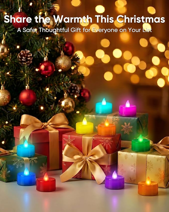 Homemory 50-Pack 7-Color Changing Flameless Tea Light Candles, 200+ Hours | LED - Image 5