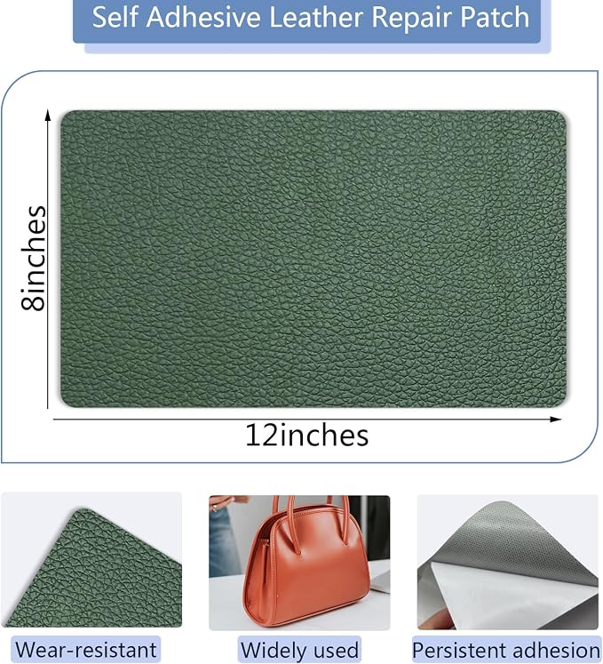 Deep Green Leather Repair Patch - Image 2