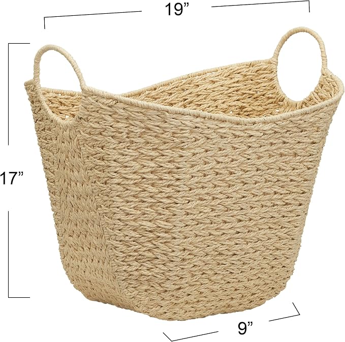 Household Essentials Cream Paper Rope Basket - Image 2