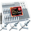 100Pcs Toggle Bolts Drywall Anchors Kit, 25 Sets 1/8" 3/16" 1/4" Heavy Duty by Bemaka