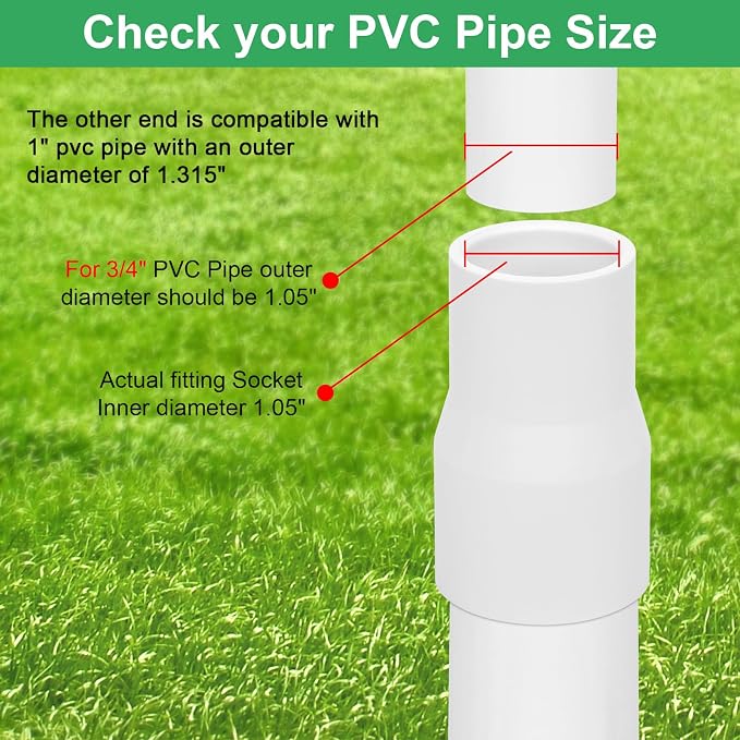10Pack 1" x 3/4" PVC Increaser/Reducer Coupling Adapter Schedule 40 PVC Slip - Image 2