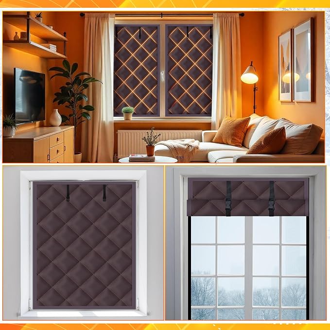 Fanfanwin 1 Pcs 39 x 26 Inches Window Insulation Curtain Kit Winter Thermal - Image 6