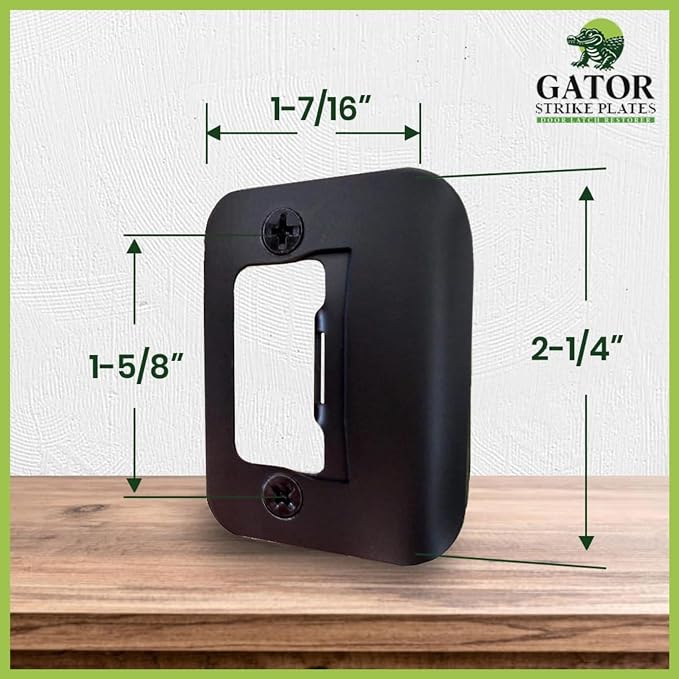 Gator Door Strike Plate 2-1/4" Latch Restorer, Oil Rubbed Bronze, No Chiseling - Image 2