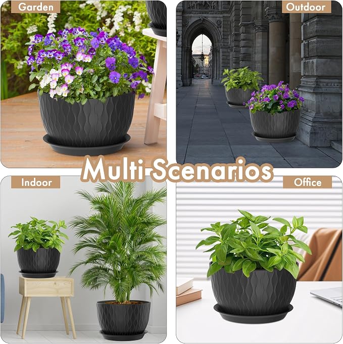 WSMKSZ 12 Inch Large Plant Pots - Image 6
