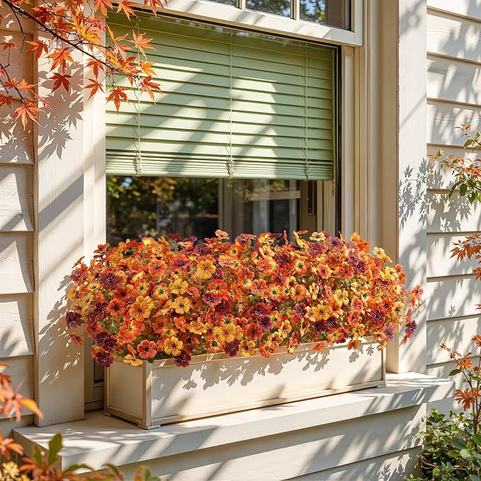 Alupssuc 24 Bundles Artificial Fall Flowers, UV Resistant Faux Mums Porch | - Image 6