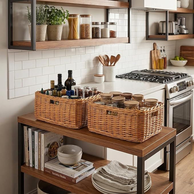 StorageWorks Pantry Baskets, Willow Storage Baskets - Image 6