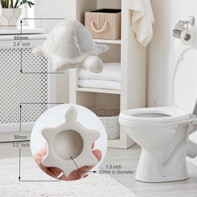 WANSHUNLMI Ceramic White Sea Turtle Toilet Floor Bolt Caps, Easy Installation - Image 4