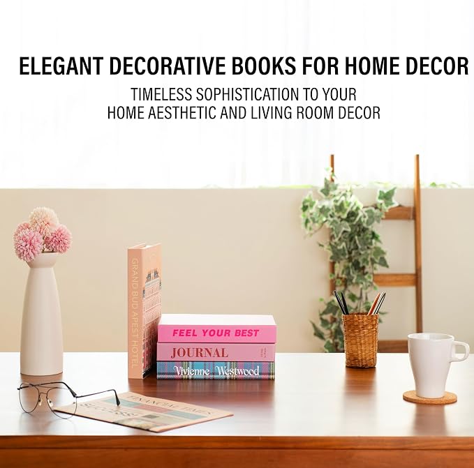 4 Pcs Decorative Books | Faux Velvet Coffee Table & Shelf Decor | Rich Moody - Image 9
