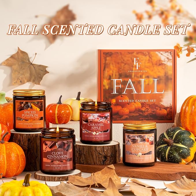 Fall Candles Set, 4 Pack Candles - Image 6