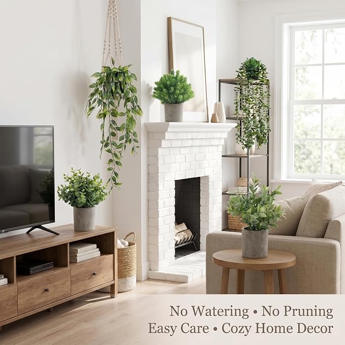 Artificial Hanging Plants 5 Pack – Small Fake Potted Ivy Plants - Image 4