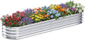 Galvanized Raised Garden Bed Outdoor, Easy Assemble Small Oval Plant Container by Tegarbed