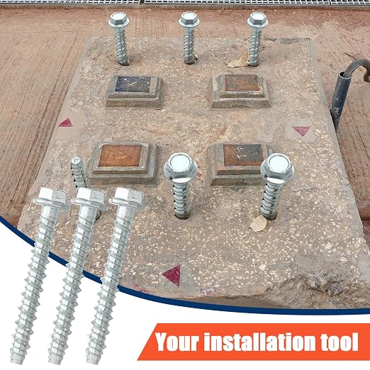 Tandefio 50 Pack 5/16" x 3" Concrete Screw Anchor Galvanized Large Diameter - Image 7