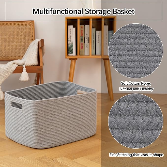 OIAHOMY 75L Large Blanket Basket, Woven Blanket Storage Basket - Image 8