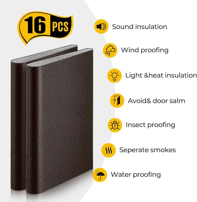 Zonon 16 Pieces Door Corner Seal Pads Adhesive Weatherstripping, Weather - Image 3