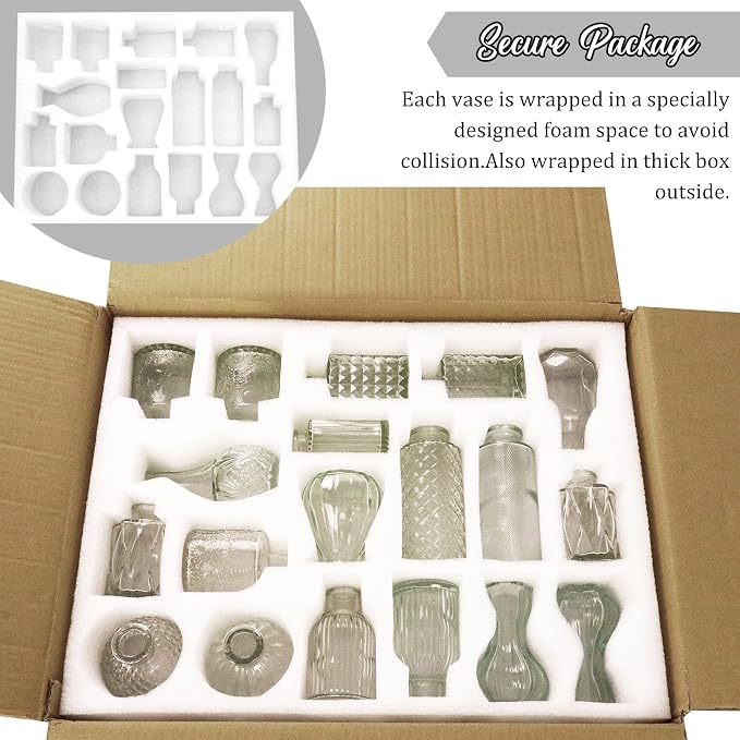 36Pcs Bud Vases Set Small Vintage Glass Bottles Clear Bud Vases in Bulk - Image 7