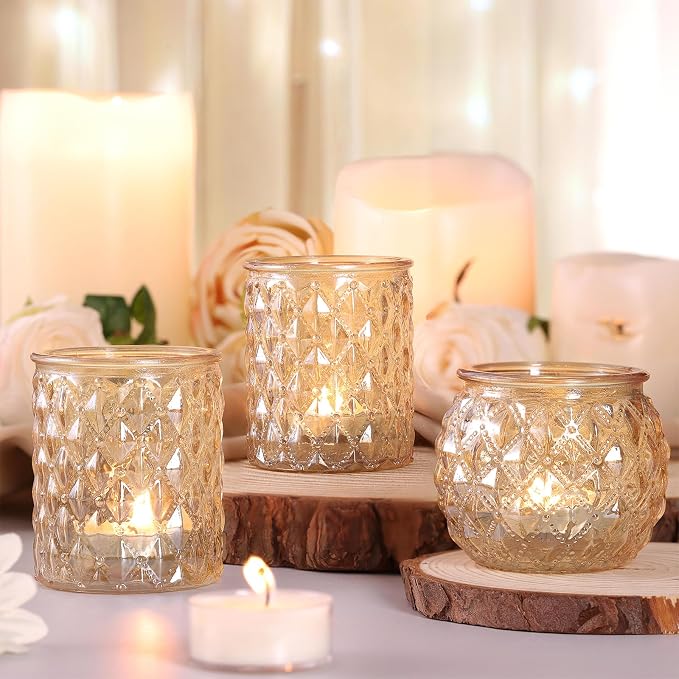 NITIME 12Pcs Assorted Gold Votive Candle Holders, Tea Light Candle Holder - Image 4