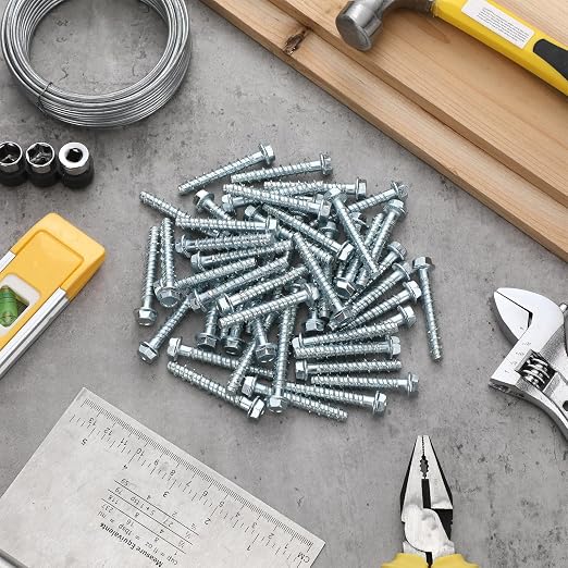 Tandefio 100 Pack 1/4 x 2 Concrete Anchors and Screw Kits Galvanized | Large - Image 7