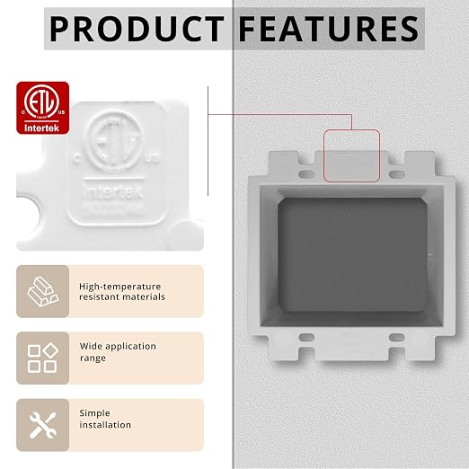 2-Gang BE2 Non-Metallic Electrical Power Outlet Box Extender, Fire Rated - Image 3