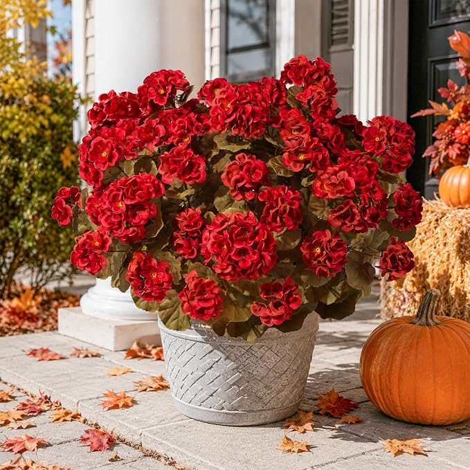 Fake Geraniums Artificial Flowers - Image 2
