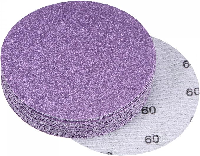 uxcell 15Pcs 4-Inch Purple Sanding Discs 60 Grits Hook and Loop Professional by uxcell