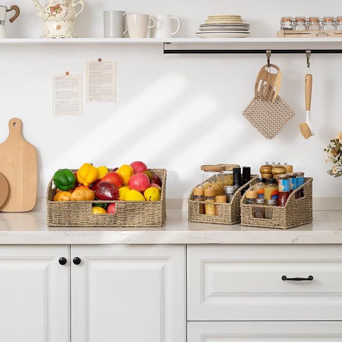 StorageWorks Seagrass Storage Baskets, Pantry Organizers and Storage, Wicker - Image 8