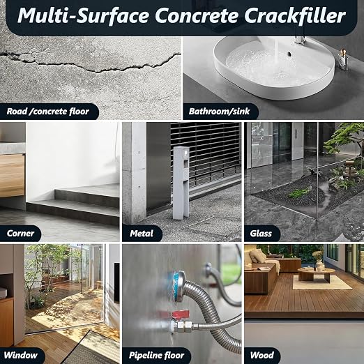 Concrete Crack Filler, 1 LB High Elasticity Cement Crack Filler, Self-Leveling - Image 7