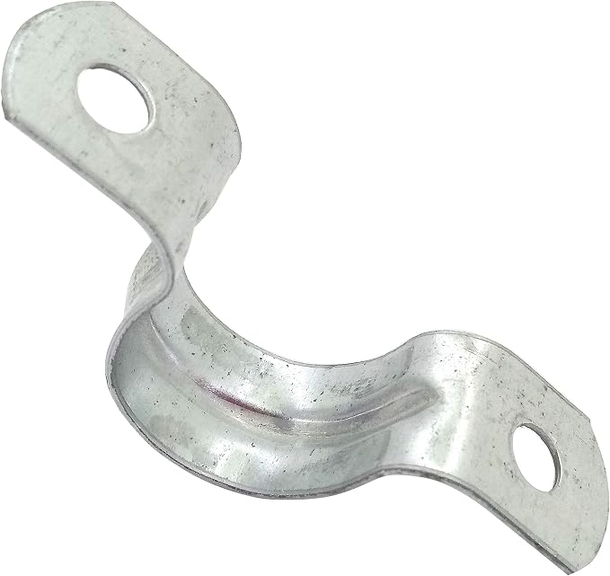Rigid Pipe Strap Clamp Hanger, 2 Holes, Galvanized or PVC Pipes, IMC Conduit - Image 3