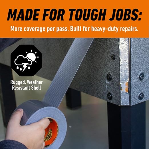 GORILLA Tough & Wide Heavy Duty Duct Tape, 2.88" x 25 yd, Indoor & Outdoor Use - Image 2