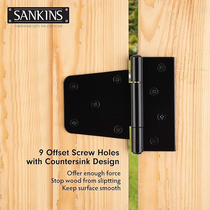3-1/2" Heavy Duty Gate Hinges, Durable Gate Strap Hinges - Image 6