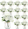 12 Sets Mason Jar Flowers Centerpiece Table Decorations, Artificial Peony by Zeyune